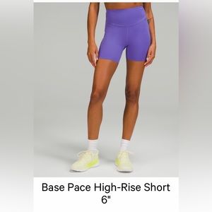 Lululemon Base Pace high rise biker shorts 6 inches